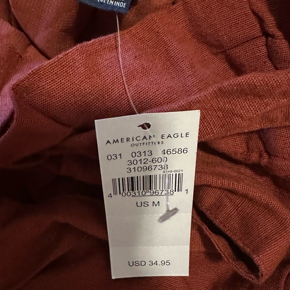 American Eagle Outfitters Maroon/rust Skirt Button-Up removable belt - Picture 7 of 7